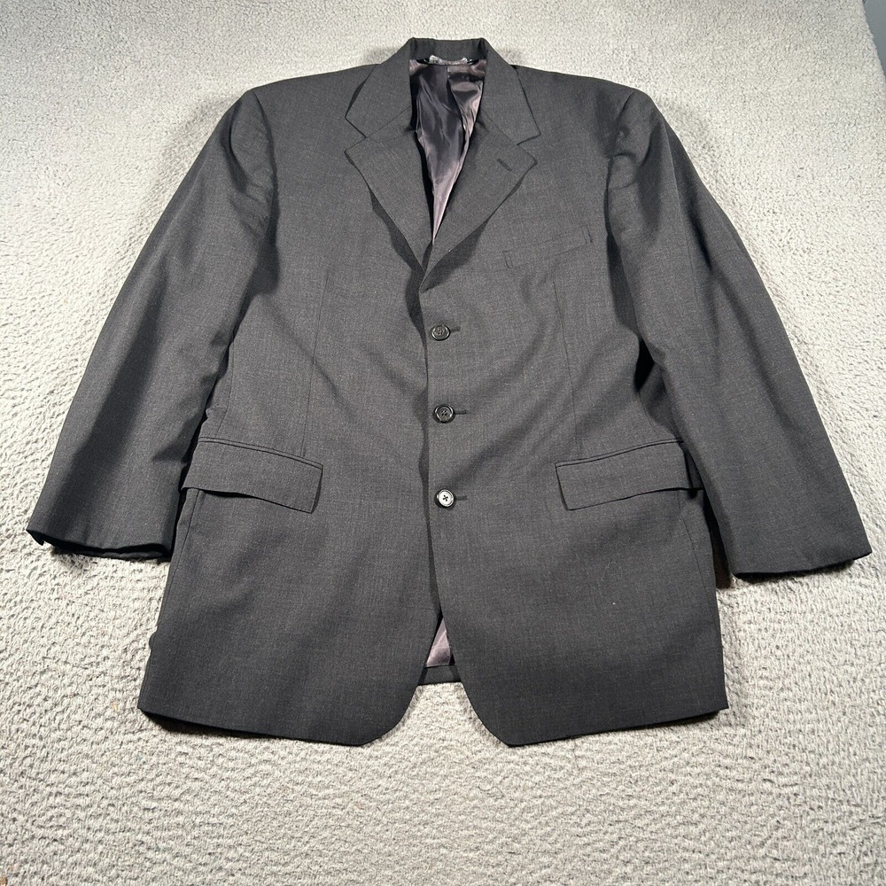 Vintage Polo Ralph Lauren Wool Blazer Jacket Men's 43 Black Notch Lapel 3 Button